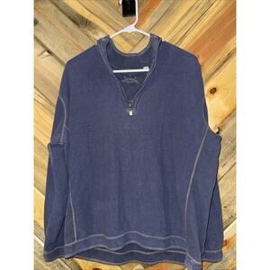 Tommy Bahama Jeans Pullover Sweater Men Size Med 1/4 Zip Long Sleeve Mock Neck